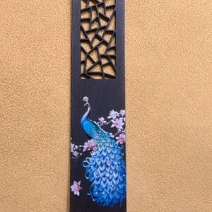 Peacock Design Bookmark with Cutout Pattern
